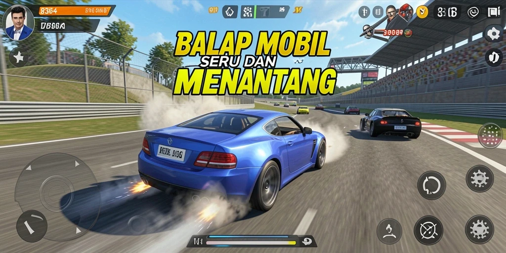 Gameplay Racing yang mendebarkan dan penuh aksi.