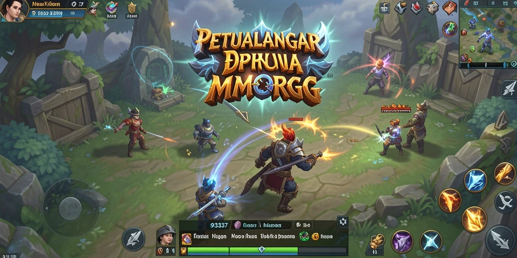 Screenshot gameplay 93337 yang menampilkan pertarungan menarik di dunia MMORPG.