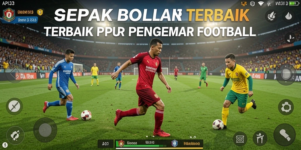 Screenshot menampilkan aksi intens di lapangan sepak bola.