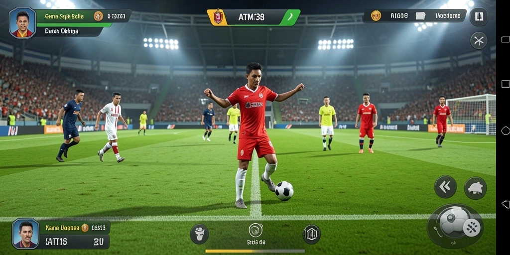 Tampilan menarik dari gameplay sepak bola di ATM138.