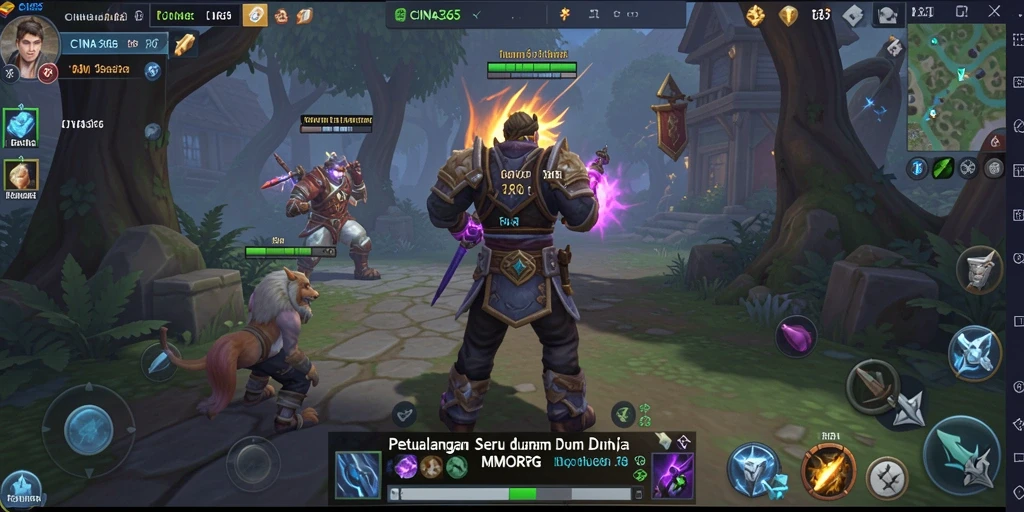Tampilan gameplay seru dan dinamis dari CINA365 di dunia MMORPG.
