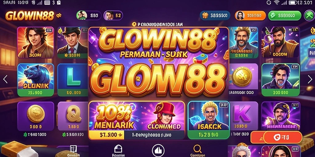 Tampilan gameplay menarik dari GLOWIN88 dengan berbagai tema Slot.