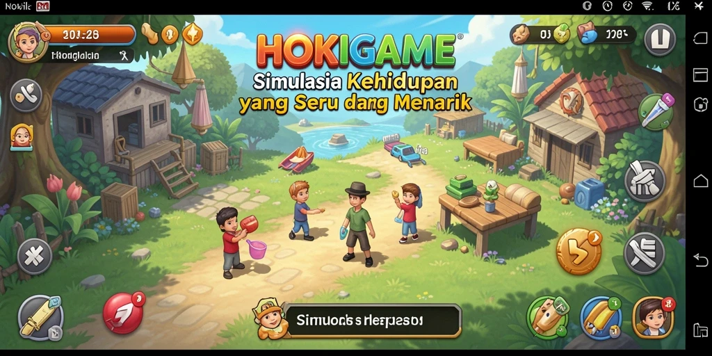 Tangkapan layar HOKIGAME menampilkan karakter dan lingkungan permainan yang menarik.