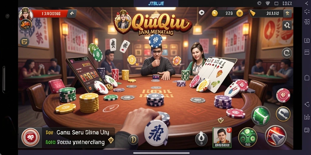 Tangkapan layar gameplay menarik dari JTBLUE dengan aksi QiuQiu.