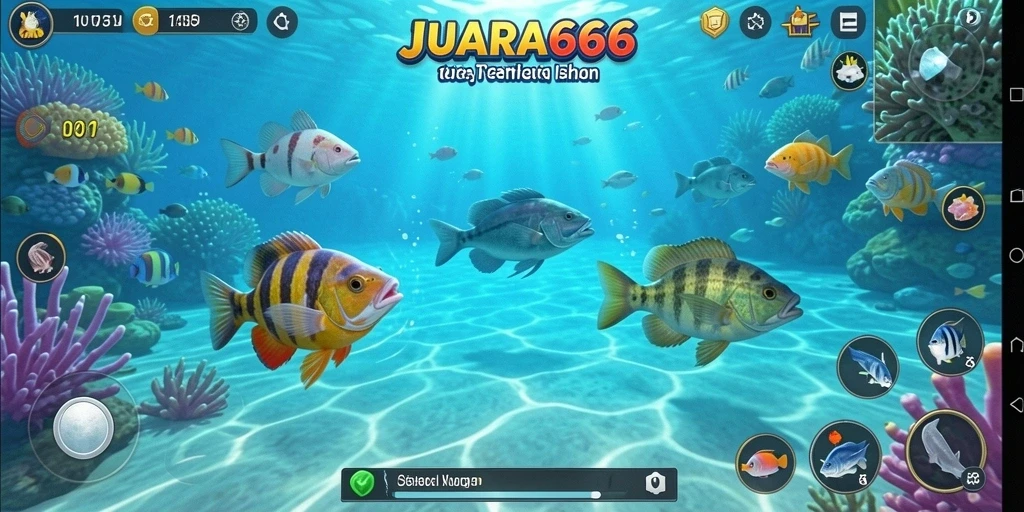 Tampilan gameplay JUARA666 yang seru saat menembak ikan.
