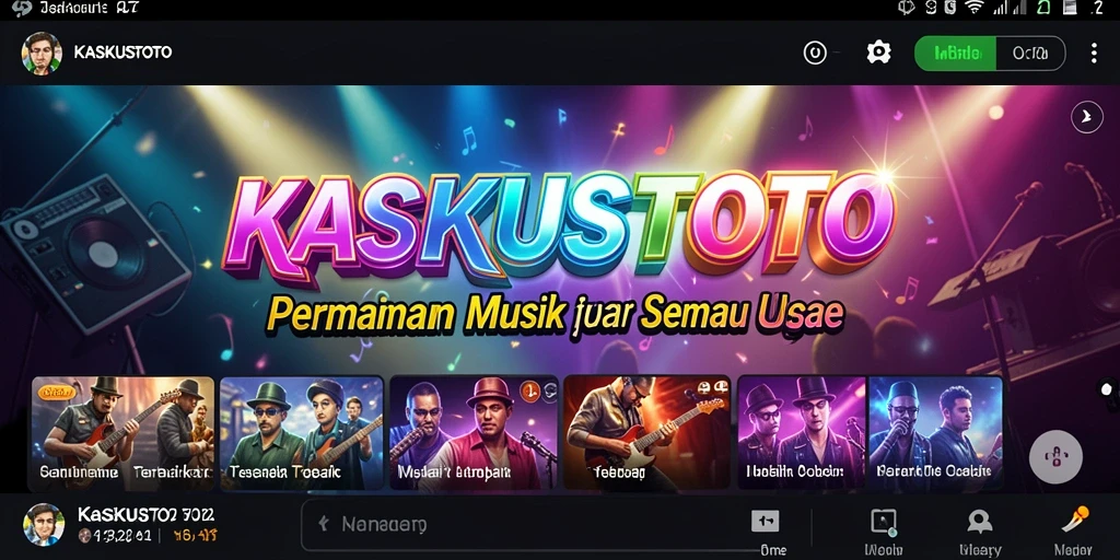 Screenshot KASKUSTOTO menampilkan pengguna menikmati permainan musik interaktif.