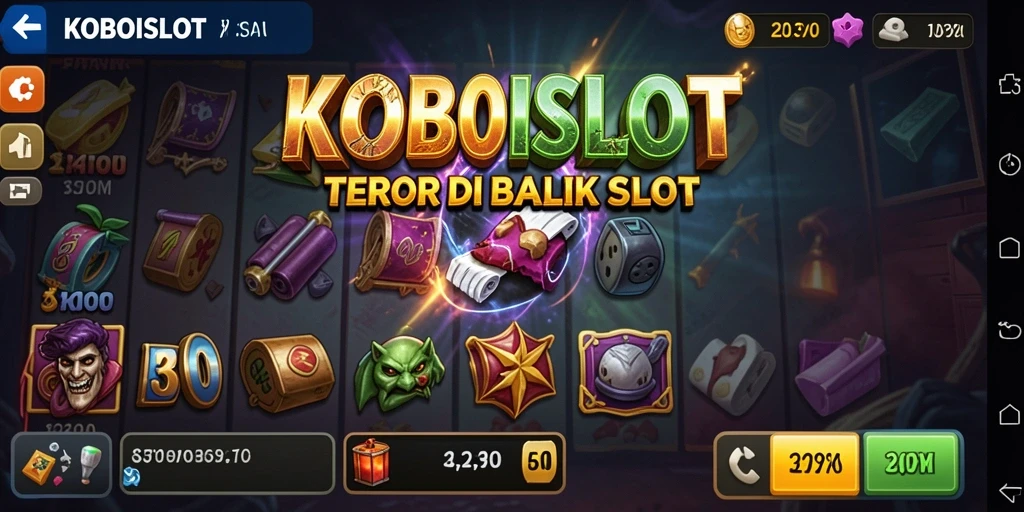 Screenshot gameplay <strong>KOBOISLOT</strong> menampilkan suasana mencekam dan efek visual menyeramkan.