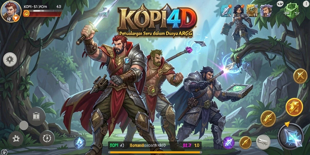 Tampilan gameplay KOPI4D dengan aksi pertempuran ARPG yang seru.