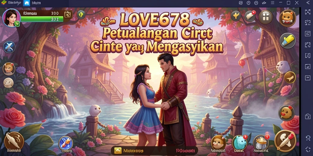 Screenshot gameplay LOVE678 dengan karakter dan latar belakang yang menarik.