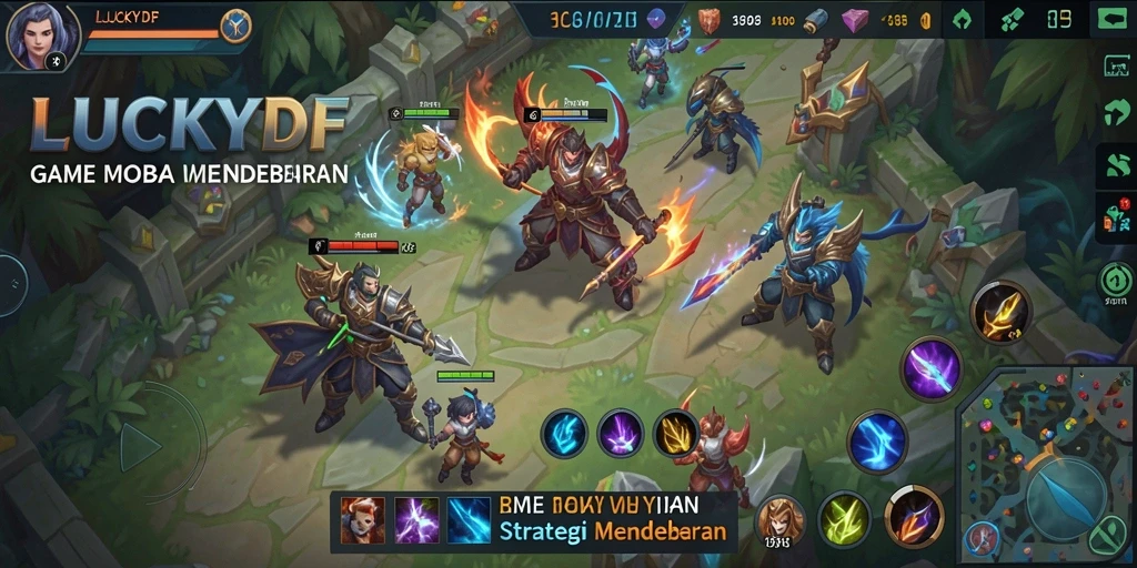 Gameplay epik LUCKYDF dengan karakter yang beragam.