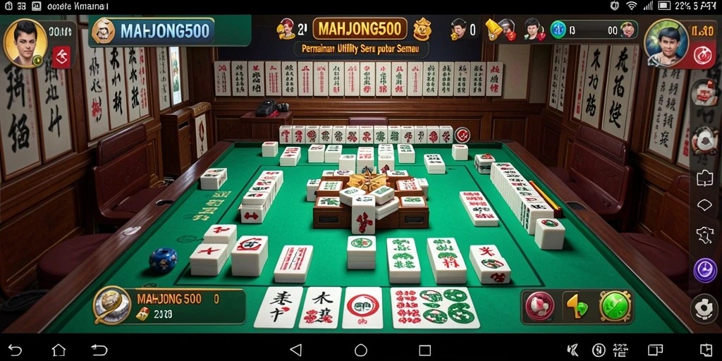 Tampak antarmuka MAHJONG500 yang menarik saat bermain.