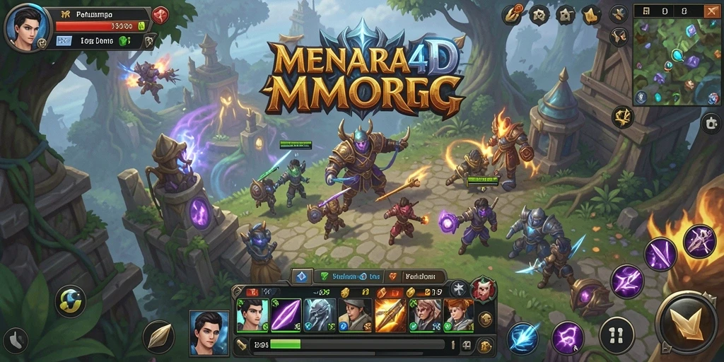 Tampilan gameplay seru di MENARA4D dengan petualangan MMORPG.