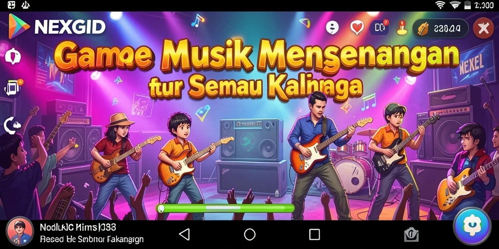 Tangkapan layar gameplay NEXGID yang menarik dan penuh warna.