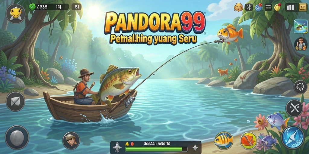 Tampilan gameplay PANDORA99 dengan aksi memancing yang intens.