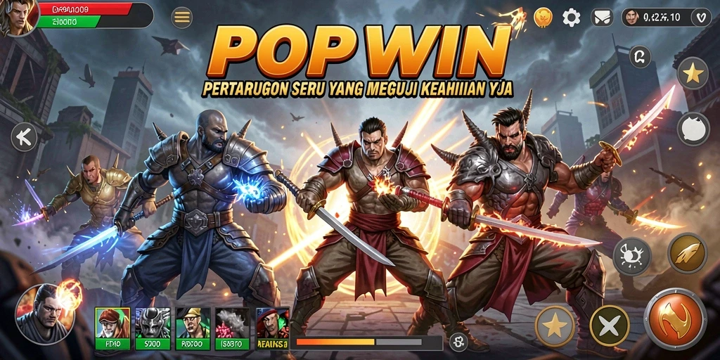 Tampilan seru dari pertarungan karakter dalam POPWIN.