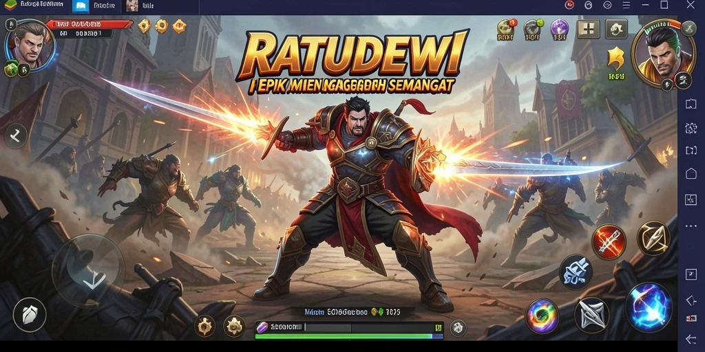 Screenshot gameplay dari RATUDEWI menampilkan aksi pertarungan yang dinamis.