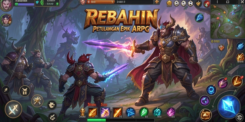 Tampilan gameplay seru dari REBAHIN yang penuh aksi ARPG.