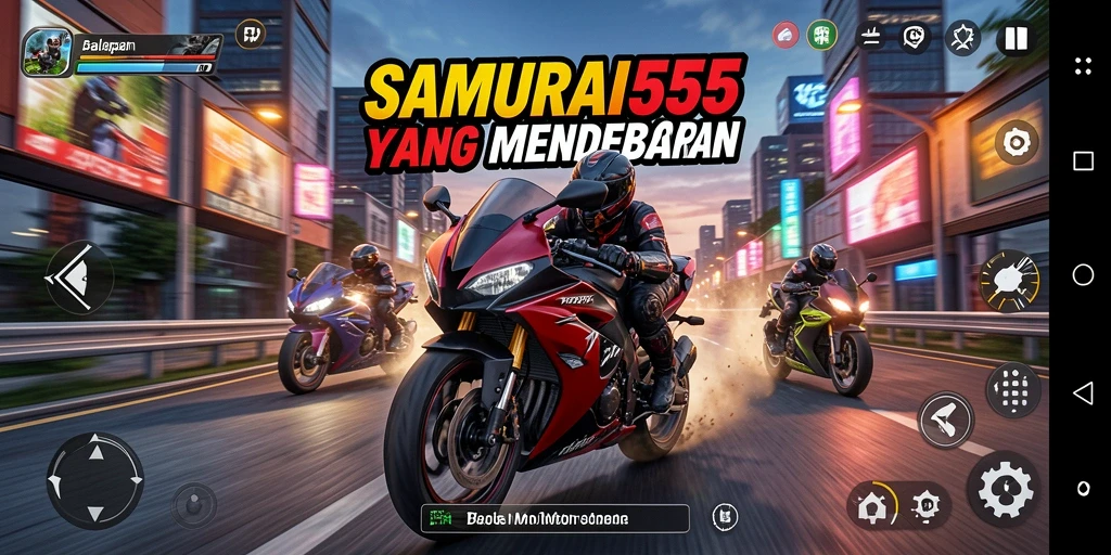 Tampilan gameplay mendebarkan dari SAMURAI555 dengan kecepatan tinggi.