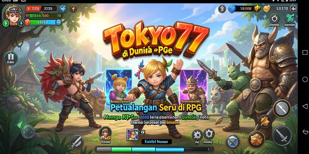 Tampilan gameplay menakjubkan dengan karakter RPG yang unik.