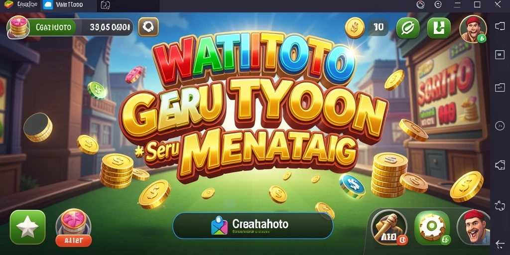 Tampilan gameplay seru di WATITOTO saat membangun bisnis.