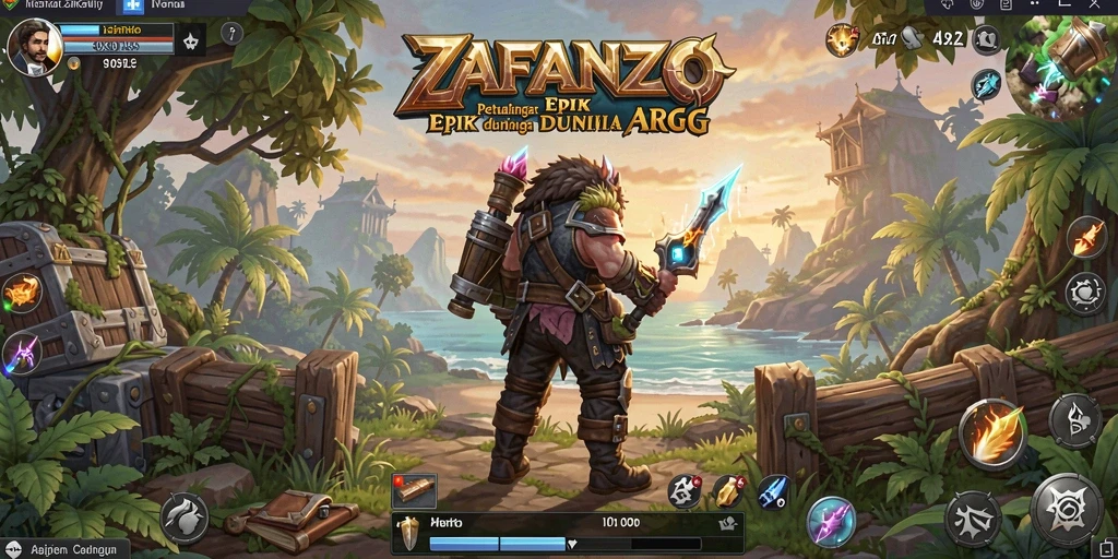 Screenshot gameplay ARPG ZAFANZO dengan karakter atau monster.
